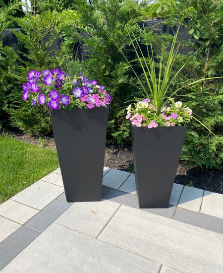 Black modern planters, Veradek planter, backyard decor, outdoor patio, summer inspo, tall planters 

#LTKSeasonal #LTKhome