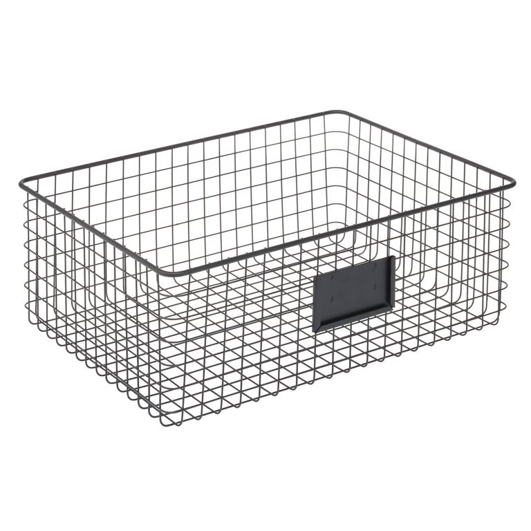 mDesign Farmhouse Decor Metal Wire Food Organizer Storage Bin Basket with Label Slot for Kitchen ... | Walmart (US)