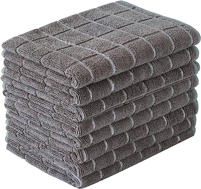 Microfiber Dish Towels - Soft, Super Absorbent and Lint Free Kitchen Towels - 8 Pack (Lattice Des... | Amazon (US)