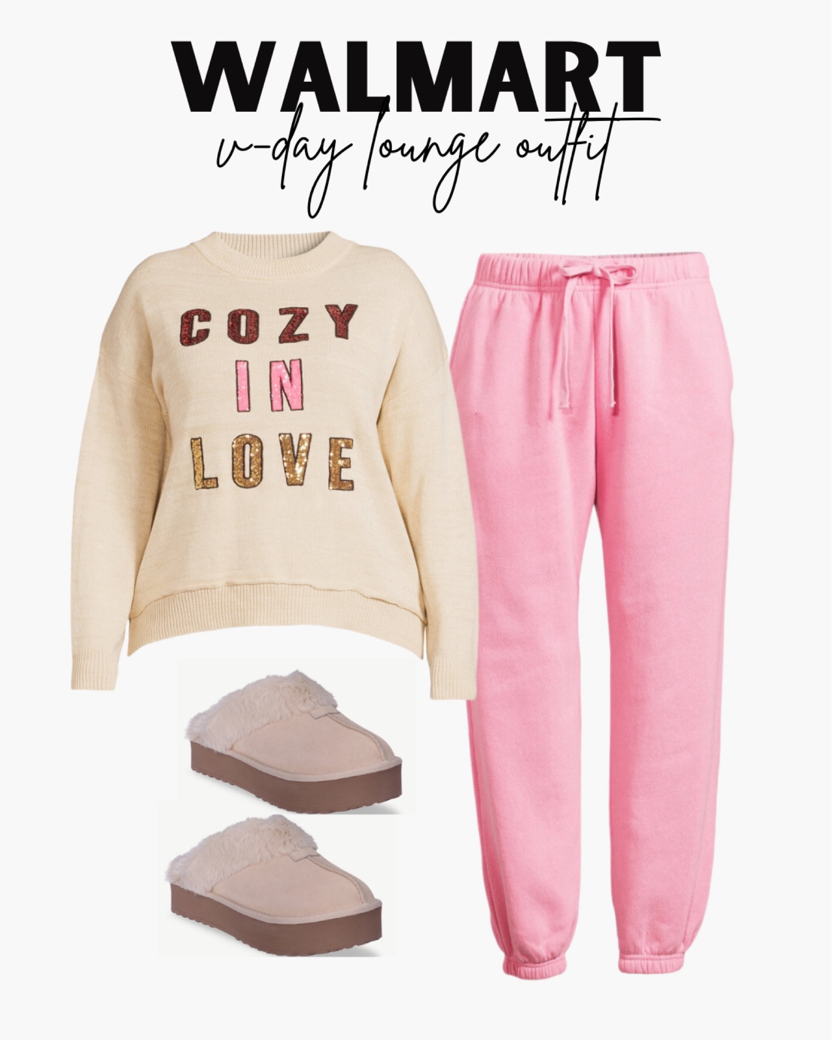 V-day loungewear outfit idea💕 








Walmart. Walmart fashion. Walmart style. Valentine’s Day. Lounge. Loungewear. Lounge set. Wide leg pants. Sweatpants. Flare pants. Heart sweatshirt. Valentine’s Day crewneck. Vday crewneck. All pink everything. Valentines outfit idea. Seasonal style. No boundaries. Time and tru. Womens. Holiday loungewear. 

#LTKfindsunder100 #LTKstyletip #LTKSeasonal