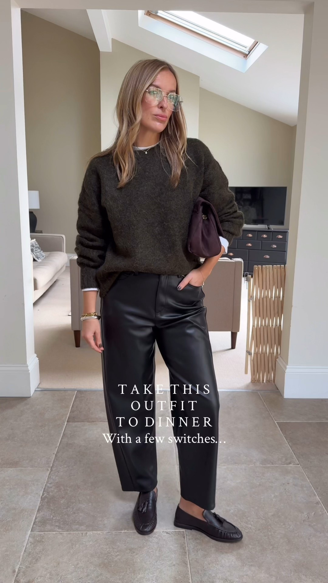 I get asked a lot what to wear for drinks with friends, casual dinners, house parties…

My go-to advice? You don’t have to reinvent the wheel, instead try and upgrade an outfit you already own.

Start with footwear (honestly, it changes everything). A simple switch can transform a casual look and give it a dressier,  feminine edge. 

Then add jewellery that speaks for you , statement earrings, rings, necklaces… pieces with personality.

These sculptural earrings are minimal, bold, and instantly elevate the whole outfit.
Sometimes that’s all it takes 😉

Sizes 
Jumper - medium 
Leather trousers 12 long - take your usual size unless you have a smaller waist to hip ratio and then you might want to size down. 
White T - U.K. 14 

#LTKwinter #LTKdatenight #LTKstyletip