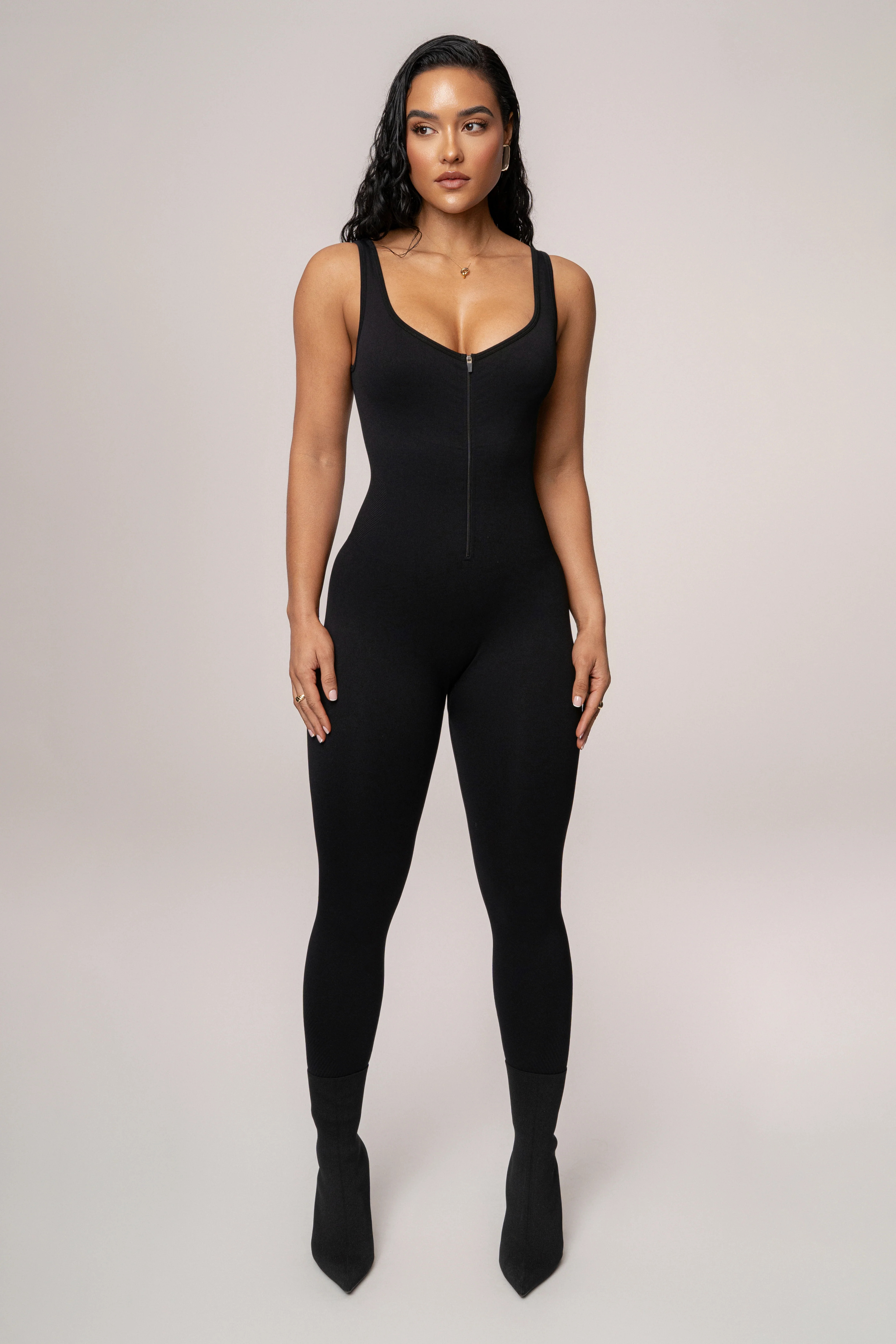 Black Pure Form Jumpsuit S | JLUXLABEL