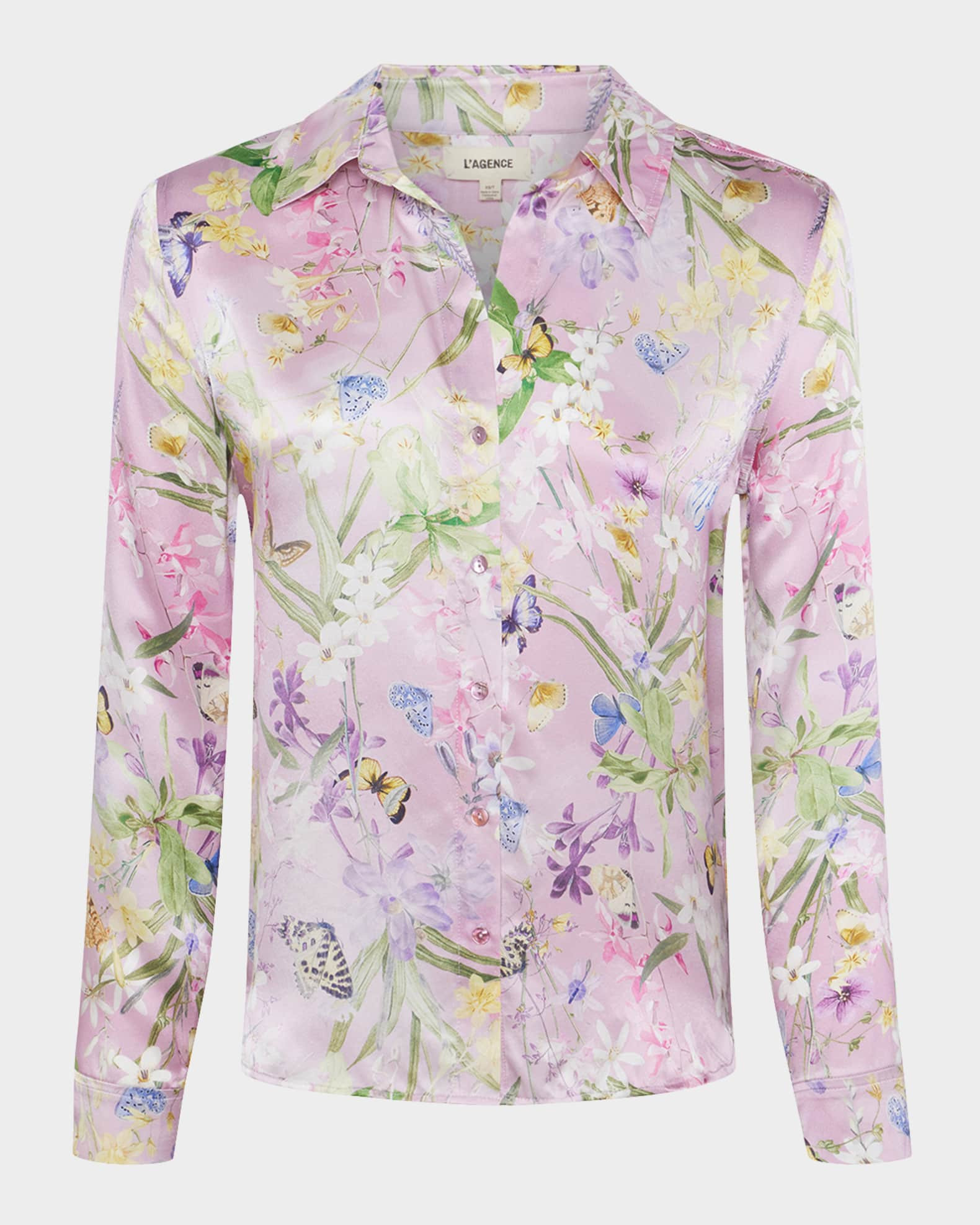 Tyler Floral Butterfly Silk Blouse | Neiman Marcus