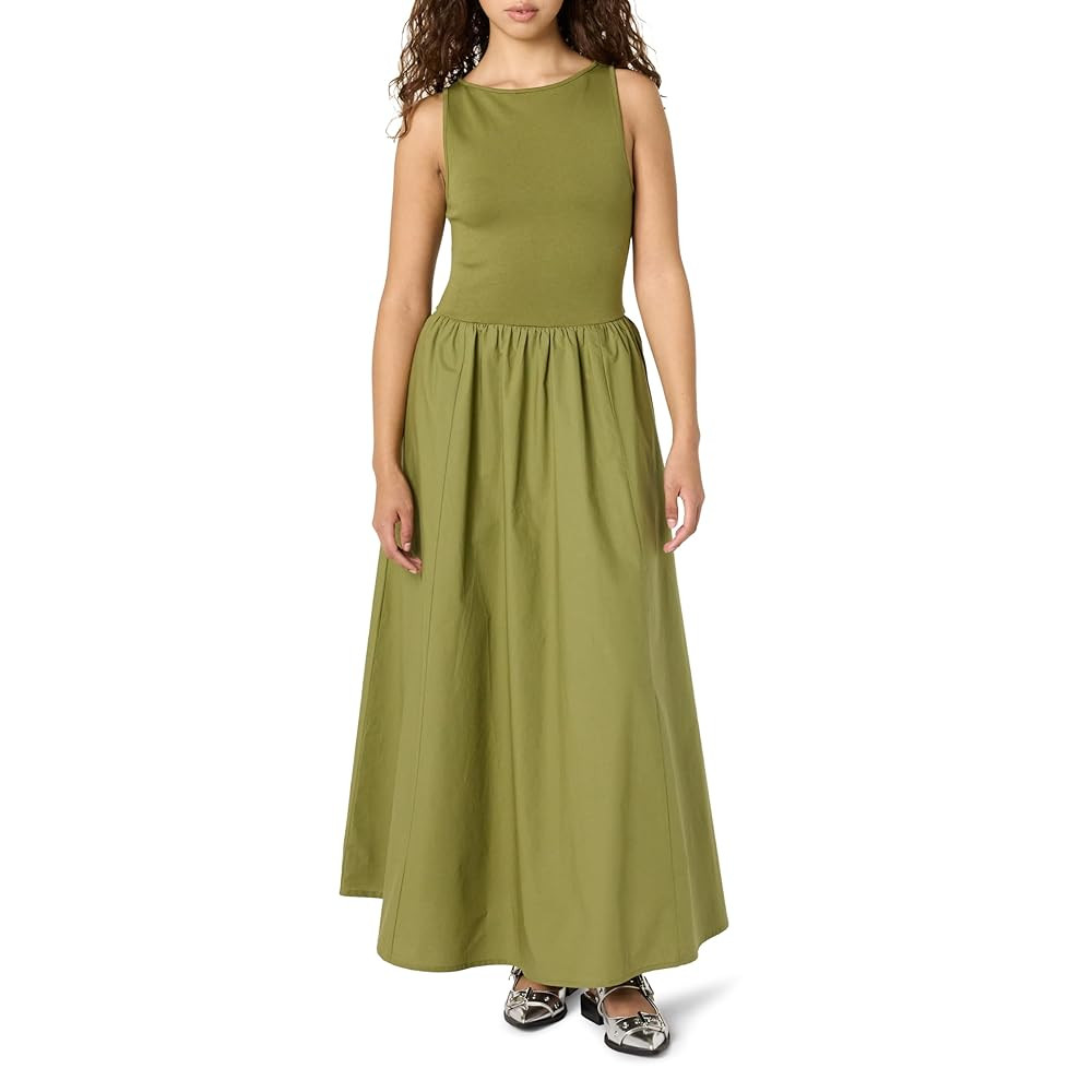 The Drop Women's Dia Mixed Fabric Midi Tank Dress | Amazon (US)