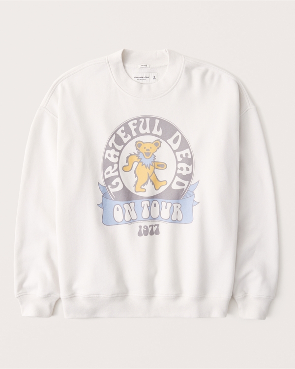 90s-Inspired Grateful Dead Oversized Crew Sweatshirt | Abercrombie & Fitch (US)
