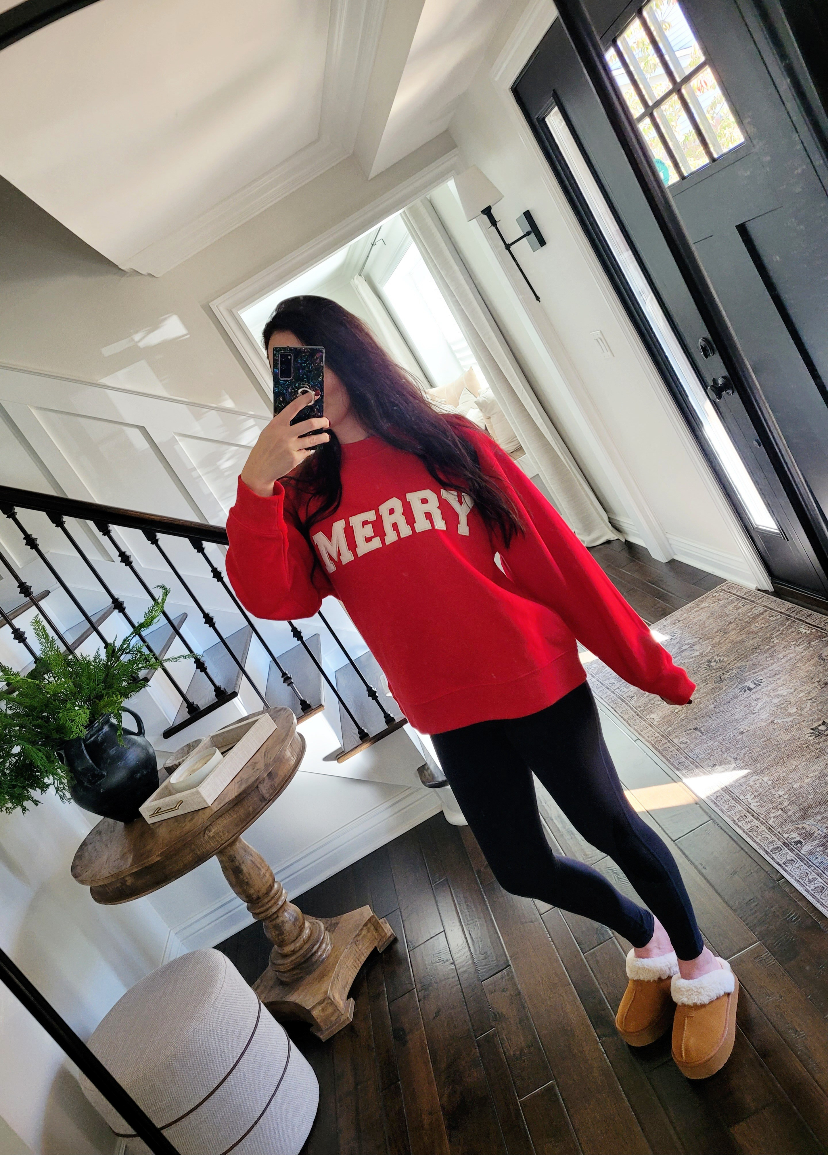 The most comfortable holiday sweatshirt perfect for all of your Christmas activities! Holiday outfit,  oversized crewneck sweatshirt, slippers,  holiday ootd

#LTKHoliday #LTKFindsUnder50 #LTKShoeCrush