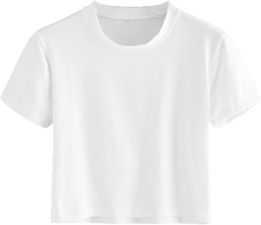 Women's Summer Short Sleeve Tee Distressed Ripped Crop T-Shirt Tops | Amazon (US)