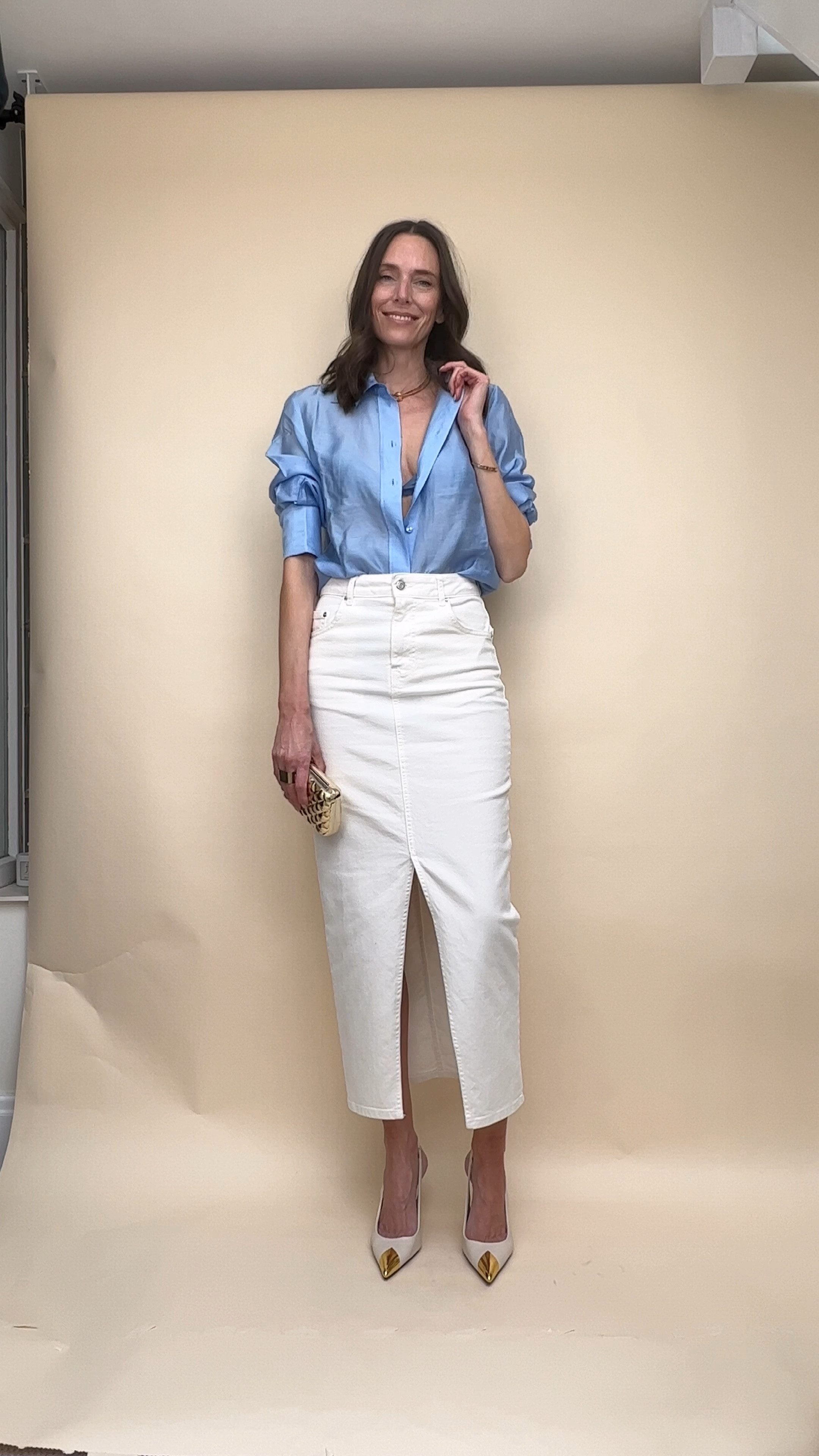 Bank holiday outfit ideas. From the cutest blue and white floral blouse to a champagne-coloured suit that would be the perfect outfit for the races 🥂. We’ve got a lot of bank holiday coming up - here’s to looking our best! (My favourite is the white denim maxi skirt with the semi-sheer blue blouse)

Long denim skirt, dark flared jeans, occasion suit, white bomber jacket, white trousers  

#LTKSeasonal #LTKstyletip #LTKeurope