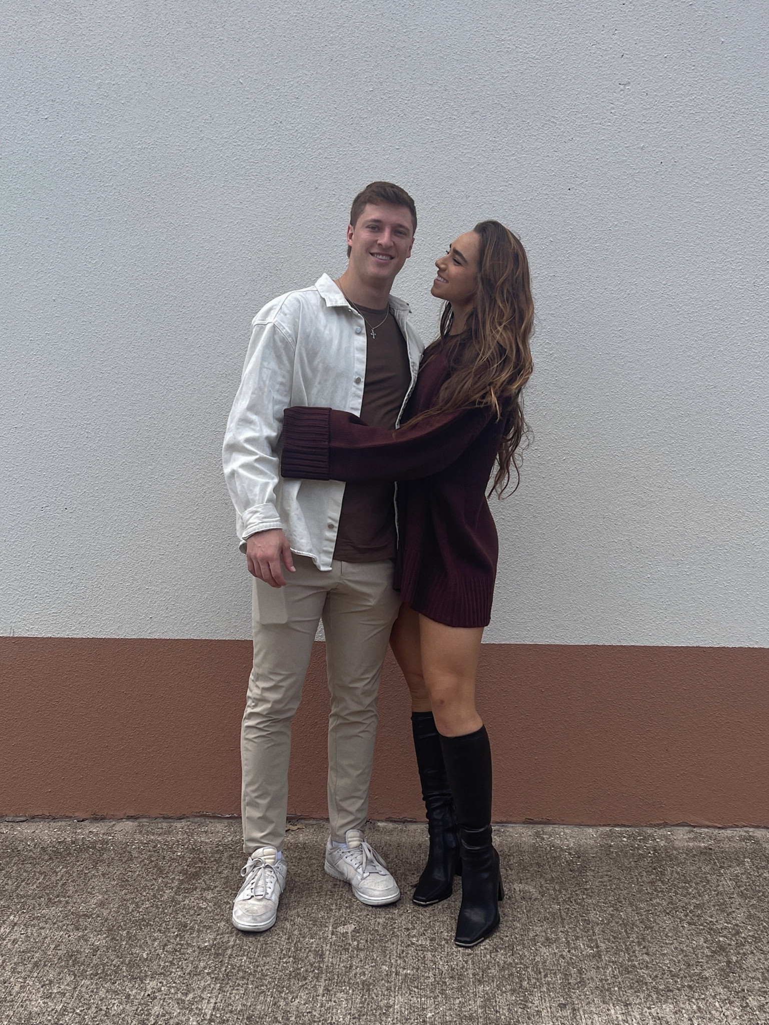 boots are true to size + the square toe is SO CUTE 
i’m wearing the sweater as a dress and I got a M/L