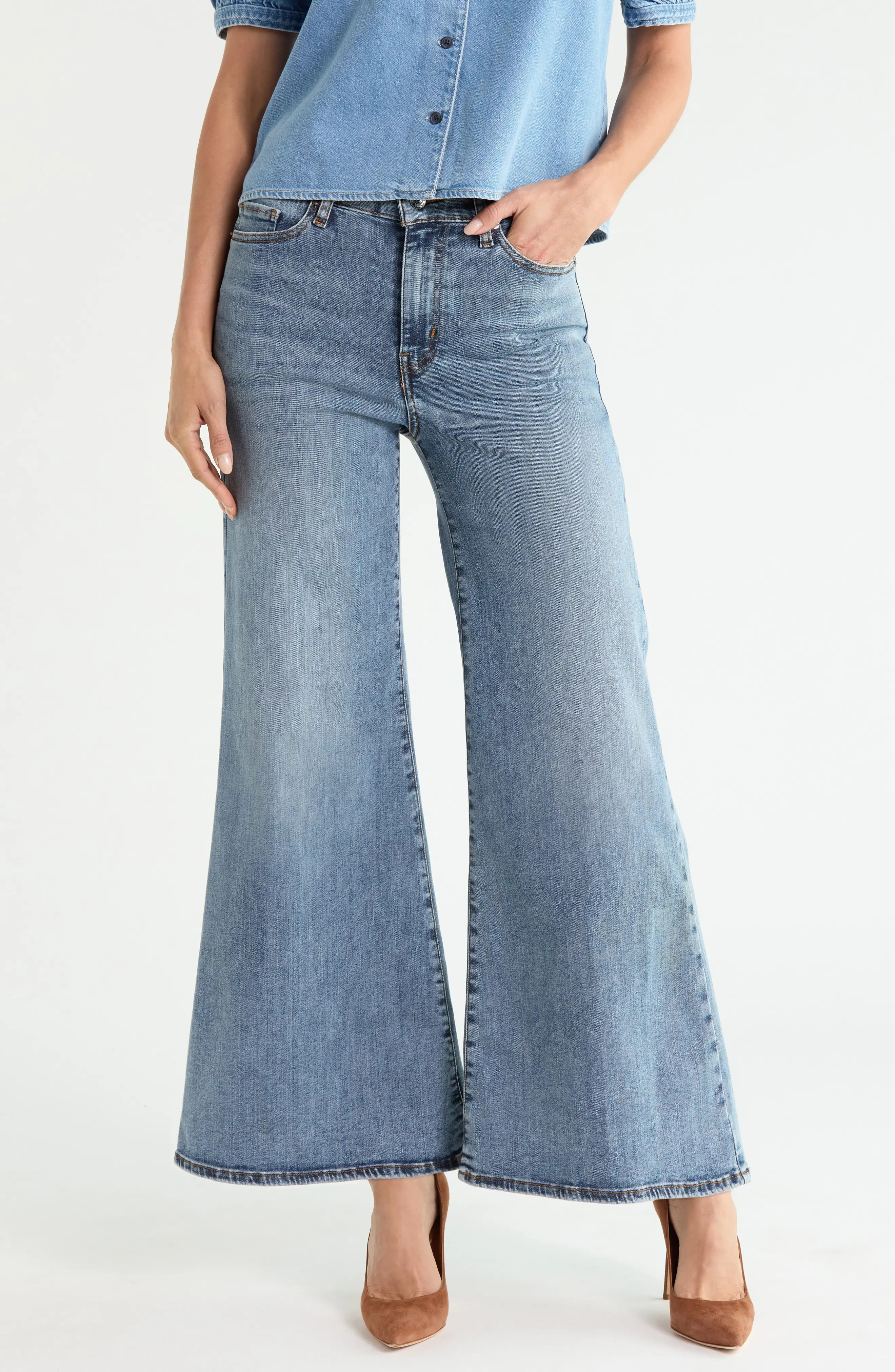 FRAME Le Palazzo Crop High Waist Wide Leg Jeans (Women) | Nordstromrack | Nordstrom Rack