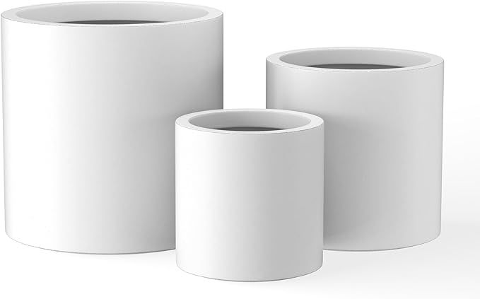 Kante RC0119ABC-C80011 Set of 3 Lightweight Concrete Modern Cylinder Outdoor Planters, 15.8, 12.9... | Amazon (US)