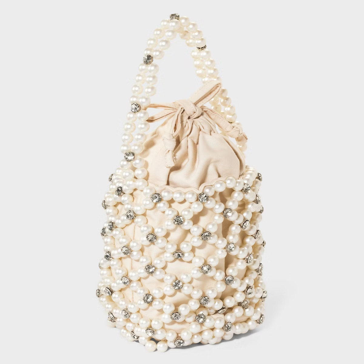 Mini Embellished Pearl Bucket Bag - A New Day™ Off-White | Target