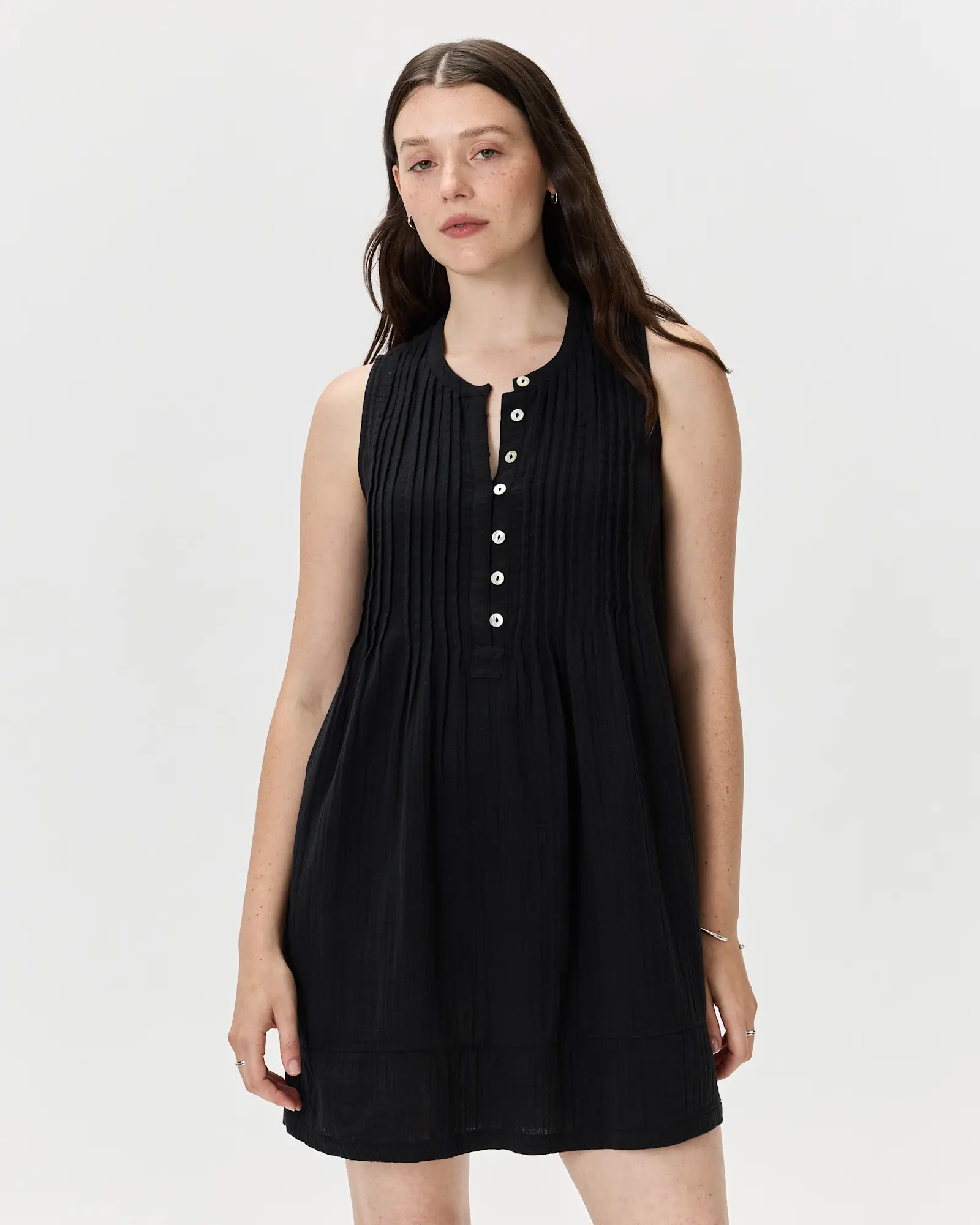 100% Organic Cotton Gauze Sleeveless Swing Dress | Quince