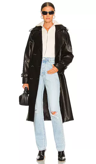 Veda Ashland Leather Trench - Long Sleeve