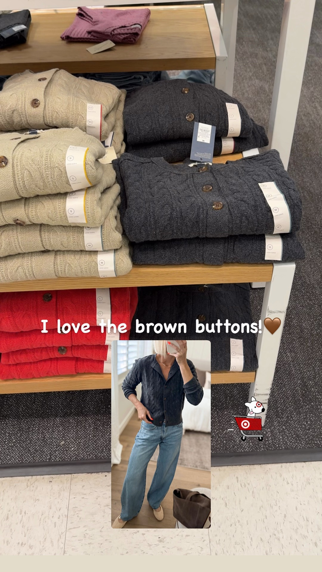 This NEW cable knit cardigan sweater has the cutest brown buttons. 5 colors. Wearing a small.

#LTKmomlife #LTKOver40 #LTKootd