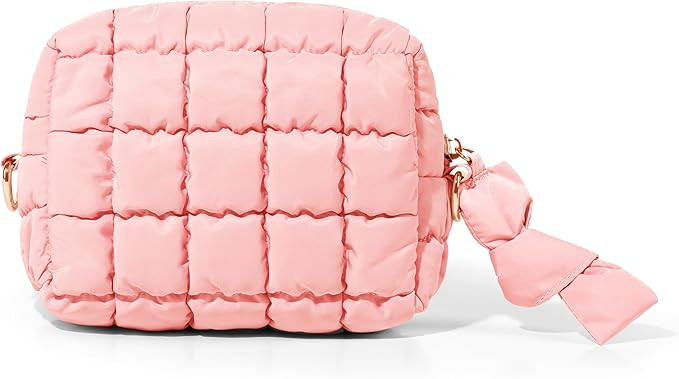 Yarnic Quilted Makeup Bag Cosmetic Bag, Travel Toiletry Bag for Women, Cute Makeup Bag Organizer ... | Amazon (US)