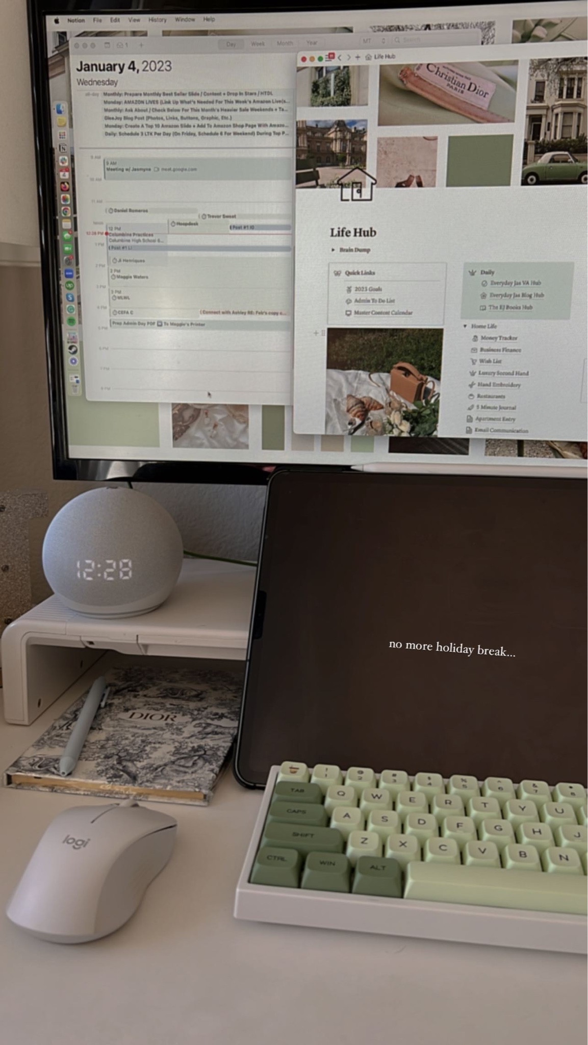 Office desk // monitor // Amazon home // Dior notebook // soft keyboard // silent mouse // work from home // office essentials // tech // iPad Pro 

#LTKFind #LTKhome