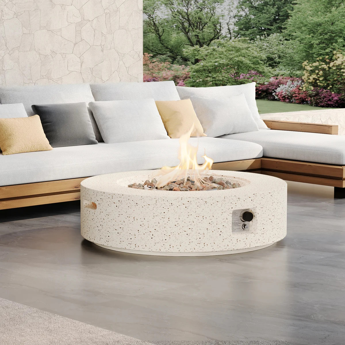 Borgia Concrete Propane Fire Pit Table | Wayfair North America