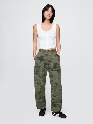 Mid Rise Twill Barrel Pants | Gap (CA)