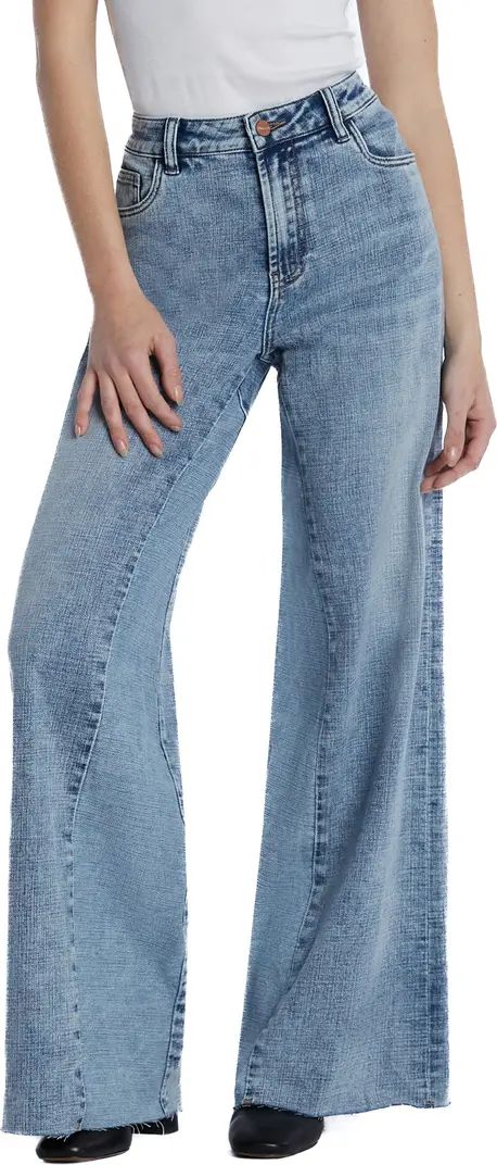 Happy Dual Two-Tone High Waist Wide Leg Jeans | Nordstrom