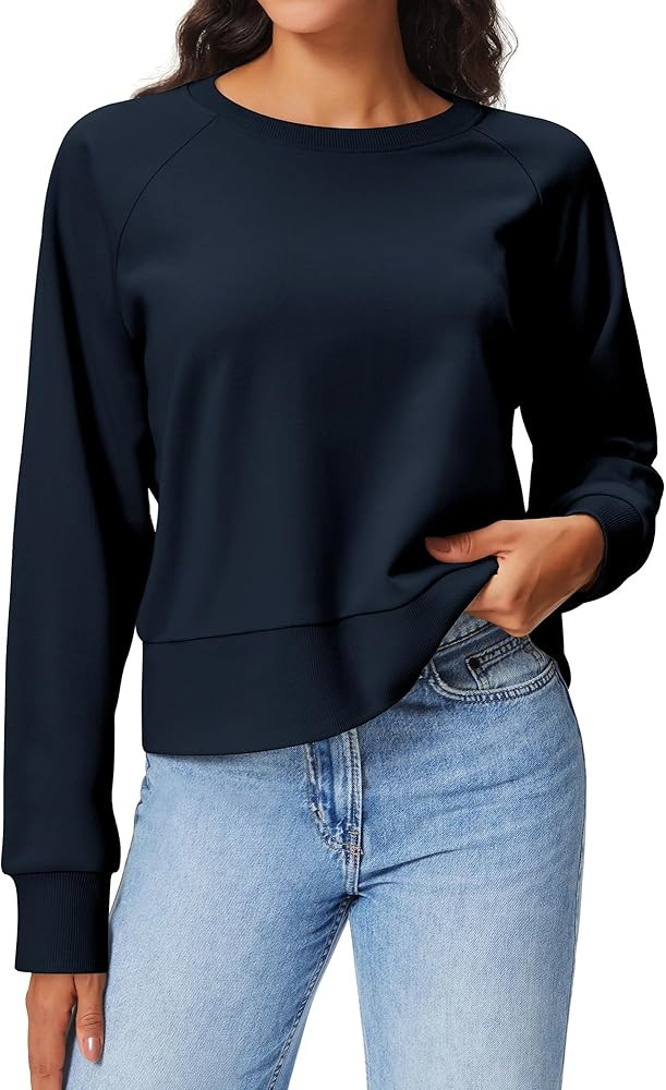 Stelle Cropped Sweatshirts for Women Cotton Raglan Sleeve Crop Tops Crewneck Pullover Sweat Shirt... | Amazon (US)