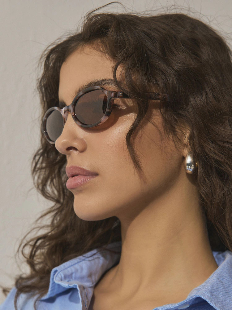 Tortoiseshell Brown Oval Sunglasses | Next EU