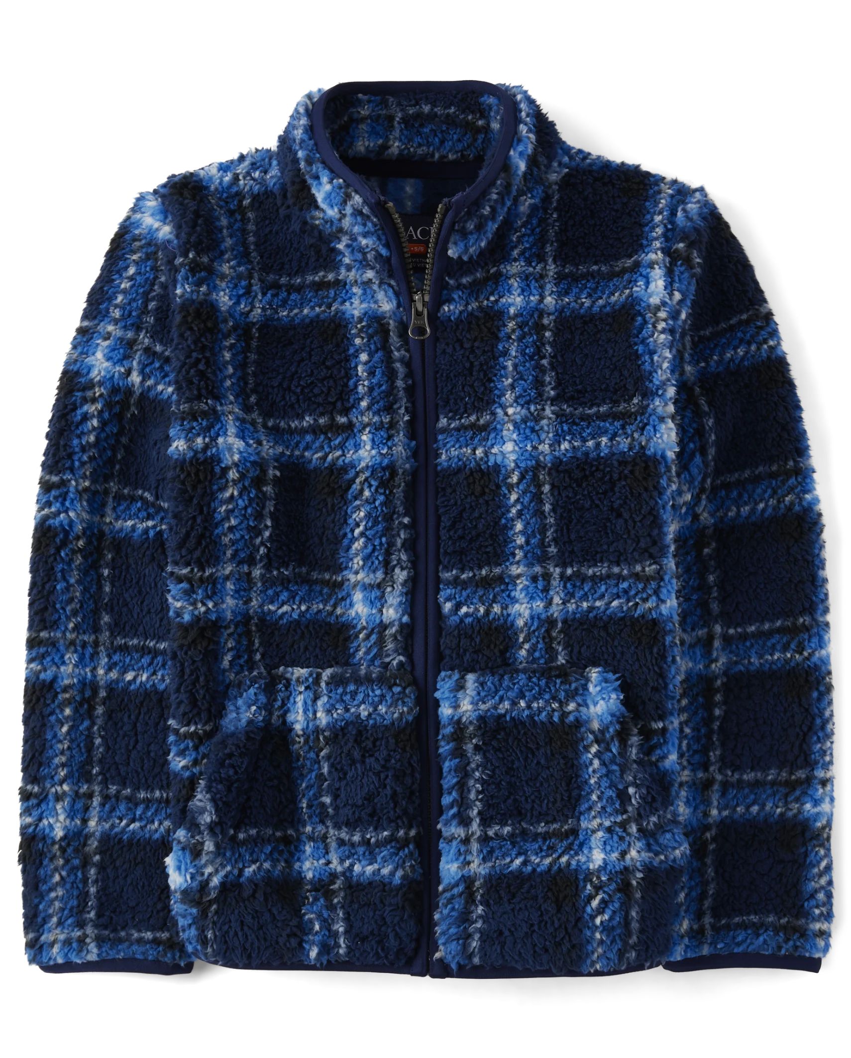 Boys Print Sherpa Zip-Up Jacket - tidal | The Children's Place