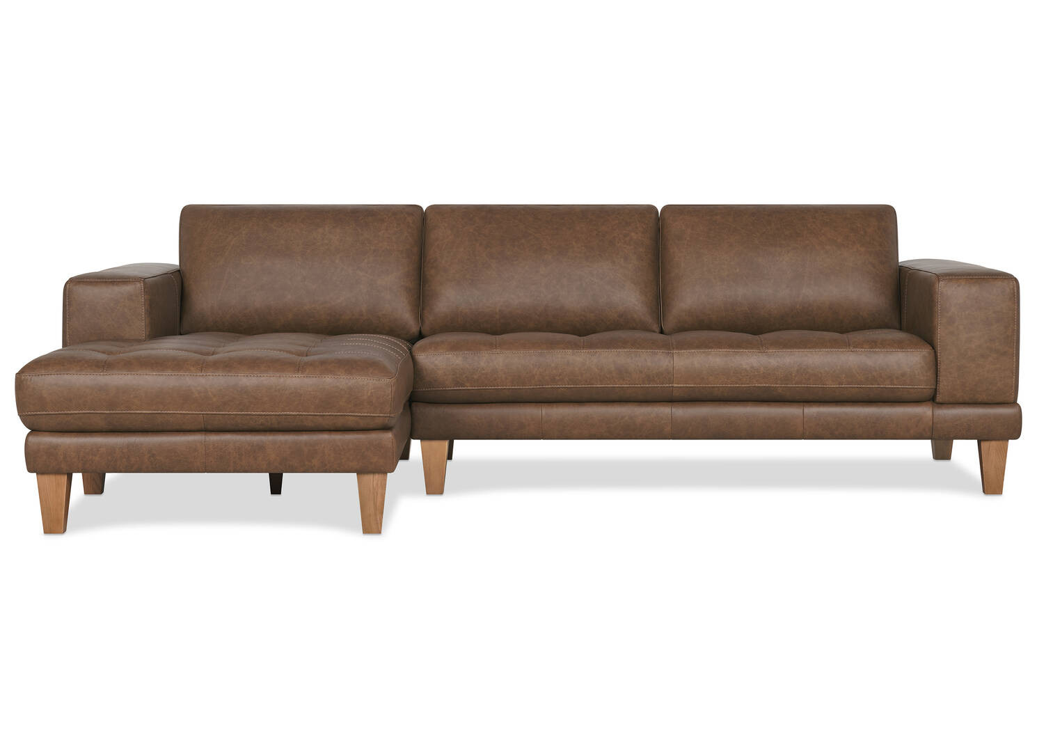 Carson Leather Sofa Chaise LCF -Wes Rum | Urban Barn