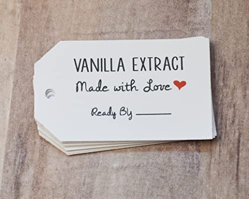 Vanilla Extract Tags, Labels, Homemade Gifts, Christmas, Favors, Bottle Tags, Ready by Date, Whit... | Amazon (US)