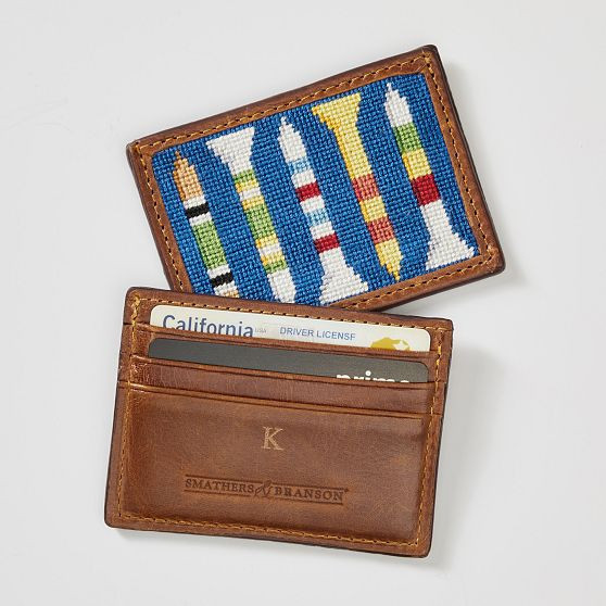 Smathers & Branson Needlepoint Card Case, Golf Tees | Mark and Graham