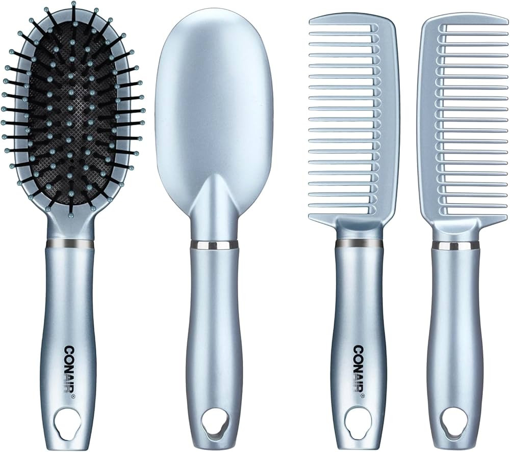 Conair Detangle & Style hair brush set - wide tooth comb and travel hair brush - Detangling Brush... | Amazon (US)