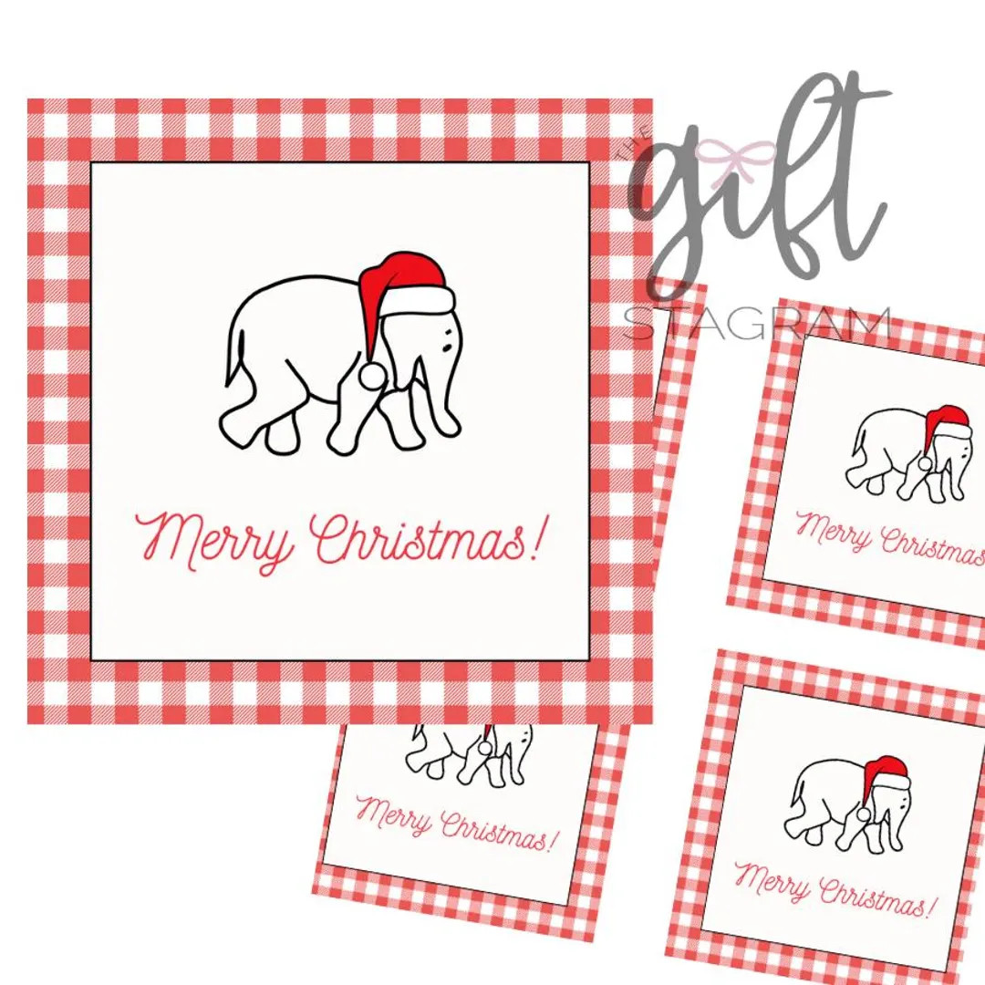 White Elephant Christmas Tag DIGITAL DOWNLOAD White Elephant Gift Tag Christmas Gift Tag 3x3 Tag ... | Etsy (US)