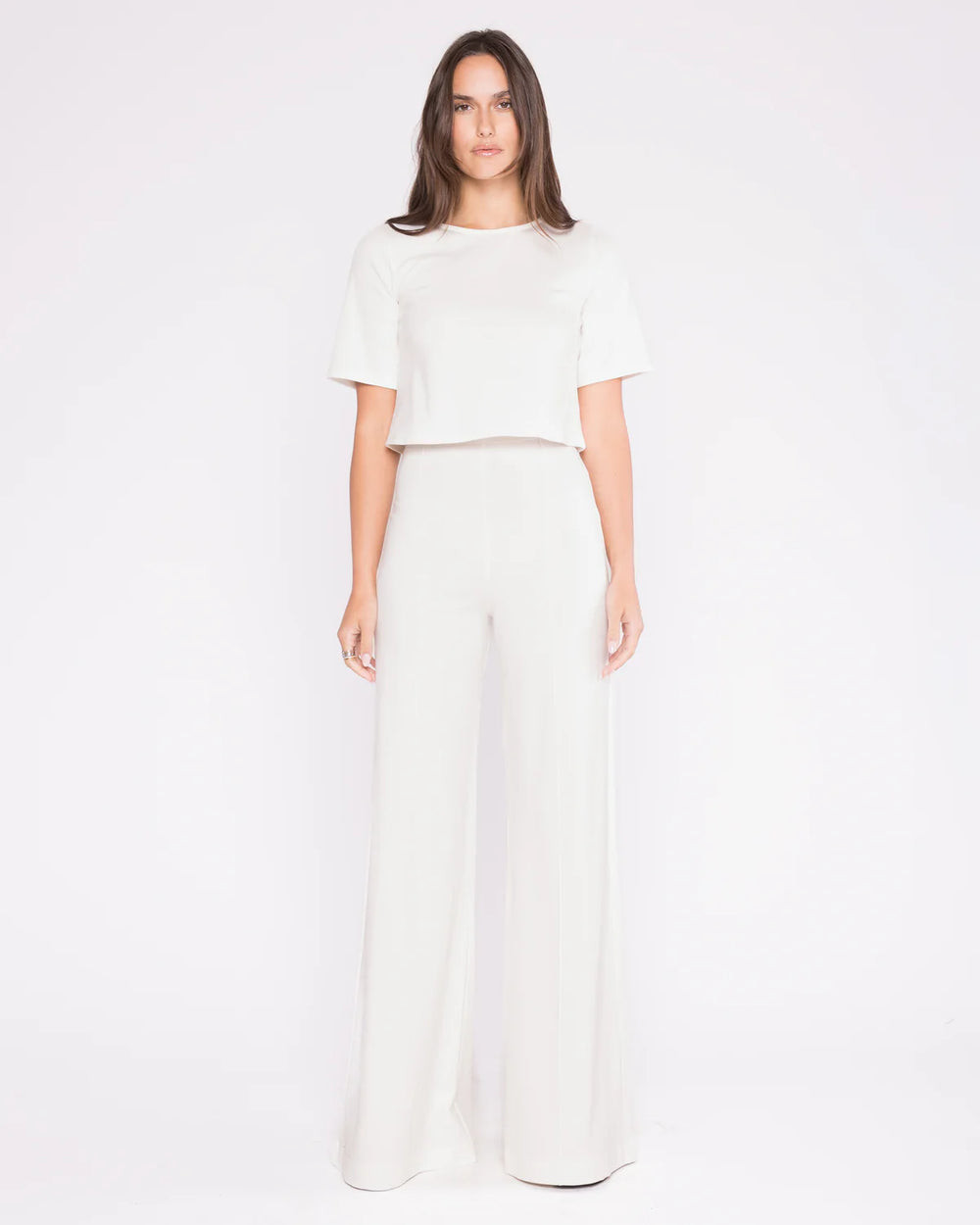 Ripley Rader Off-White Ponte Knit Wide Leg Pant | House of 29