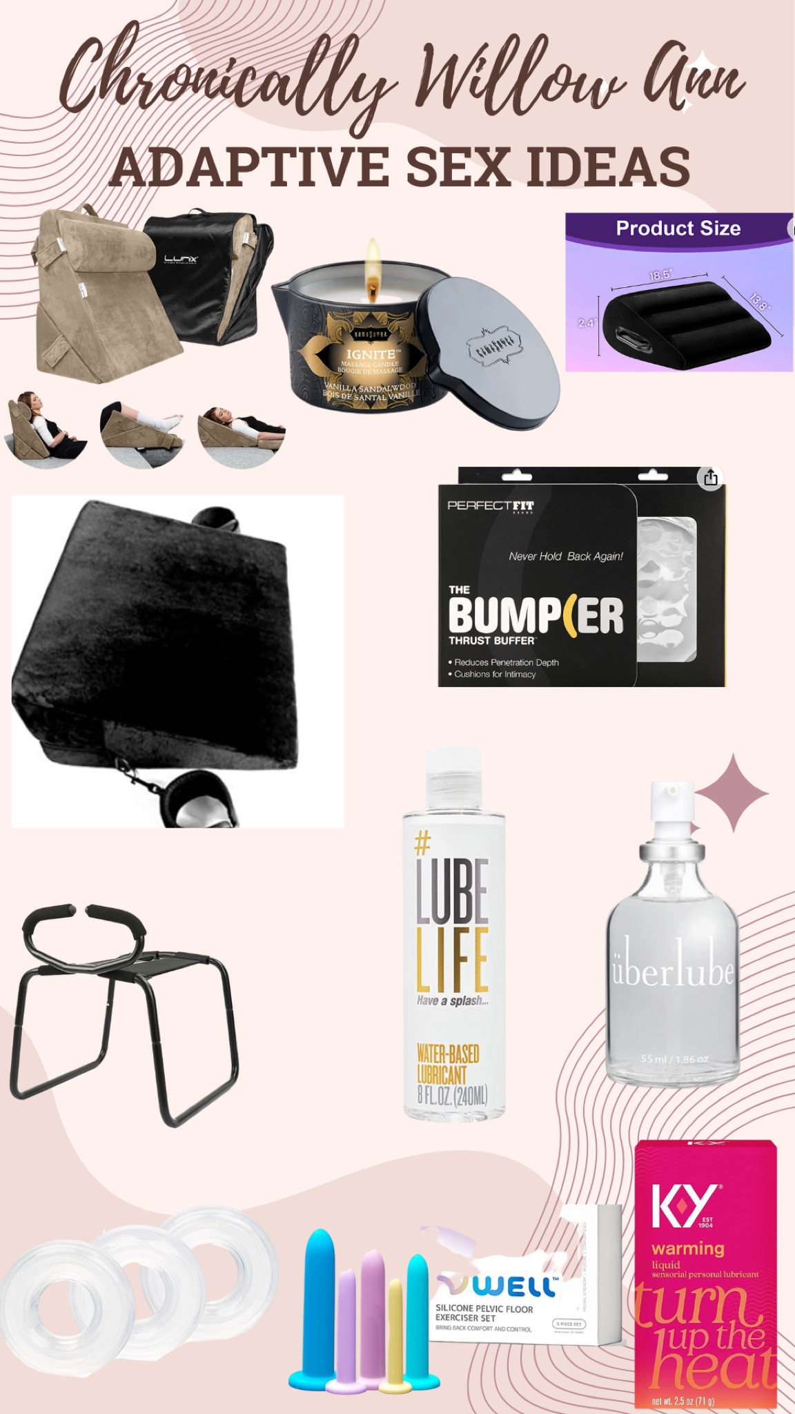 Sex can be painful. Doesn’t matter if you have a history of health problems or not, these are items to make sex better for both people. Ways to help get into a better position or stop as much pain. I hope this helps!

#LTKunder100 #LTKmens #LTKhome