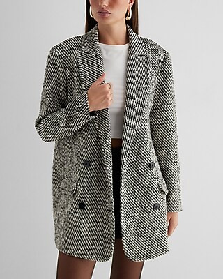 Tweed Double Breasted Coat | Express