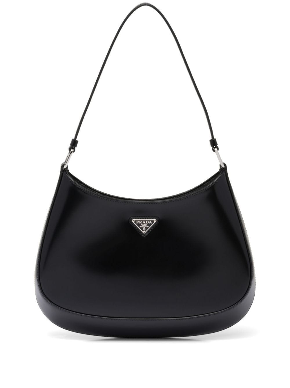 Prada Cleo brushed leather shoulder bag - Black | Farfetch Global