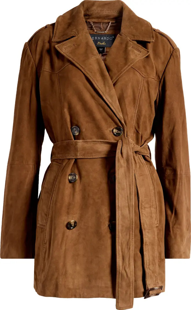 Suede Belted Trench Coat | Nordstrom