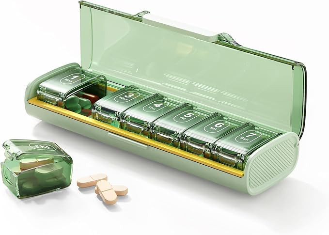 Weekly Pill Organizer,Portable 7 Day Pill Box,Moisture Proof Medicine Pill Organizer,Travel Pill ... | Amazon (US)