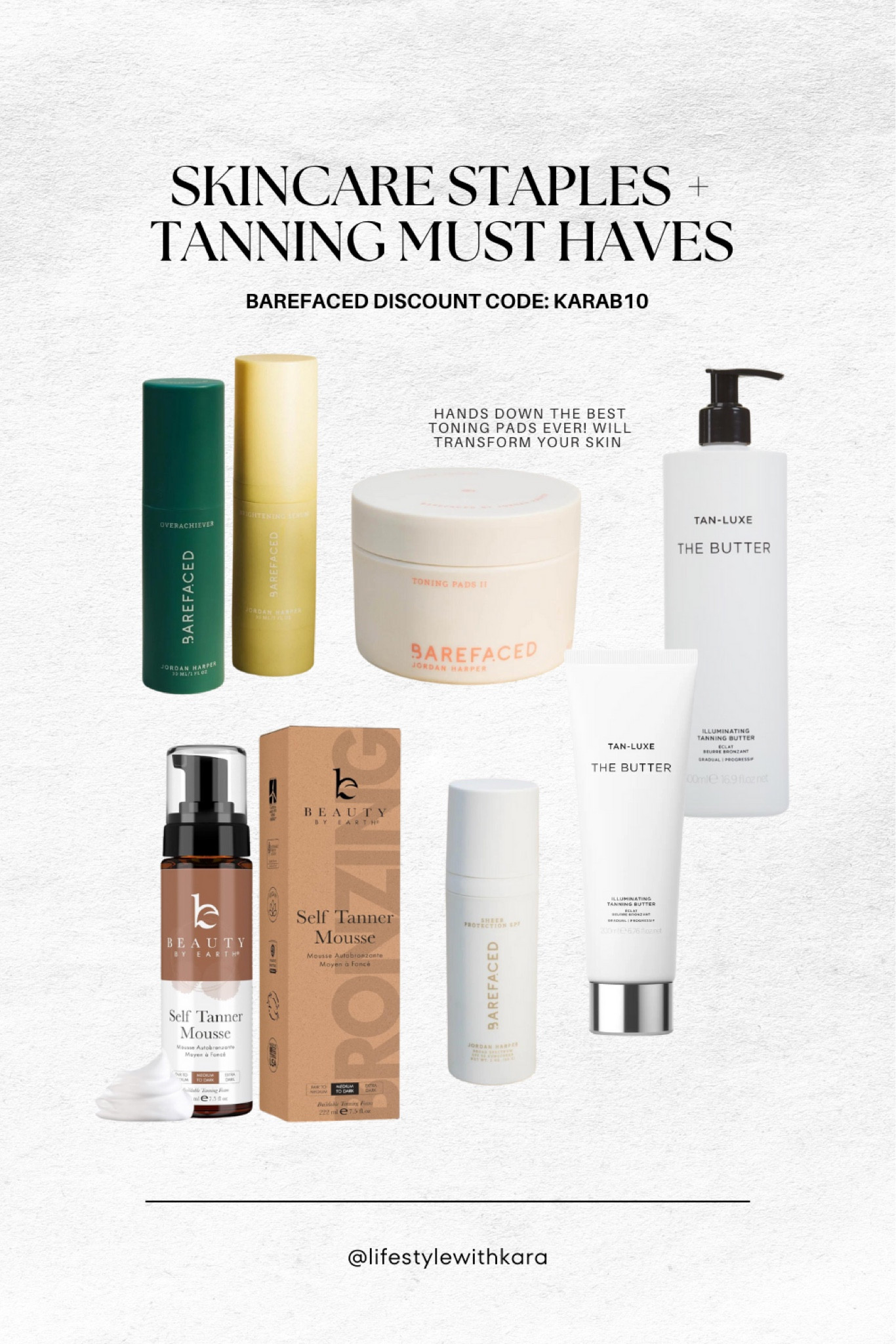 Skincare routine faves 💛

Code: KARAB10 works to save on barefaced products! 

#LTKFindsUnder100 #LTKFindsUnder50 #LTKBeauty