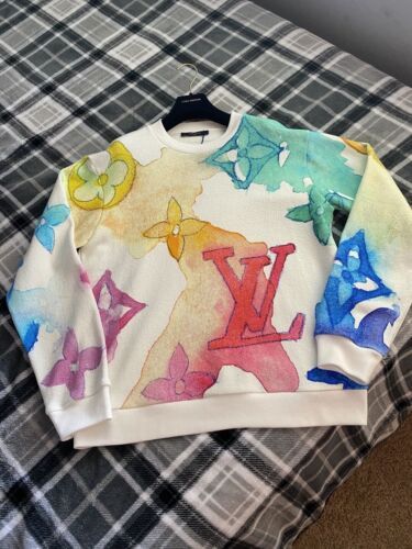 louis-vuitton watercolor Giant Monogram Sweatshirt - Size L  | eBay | eBay US