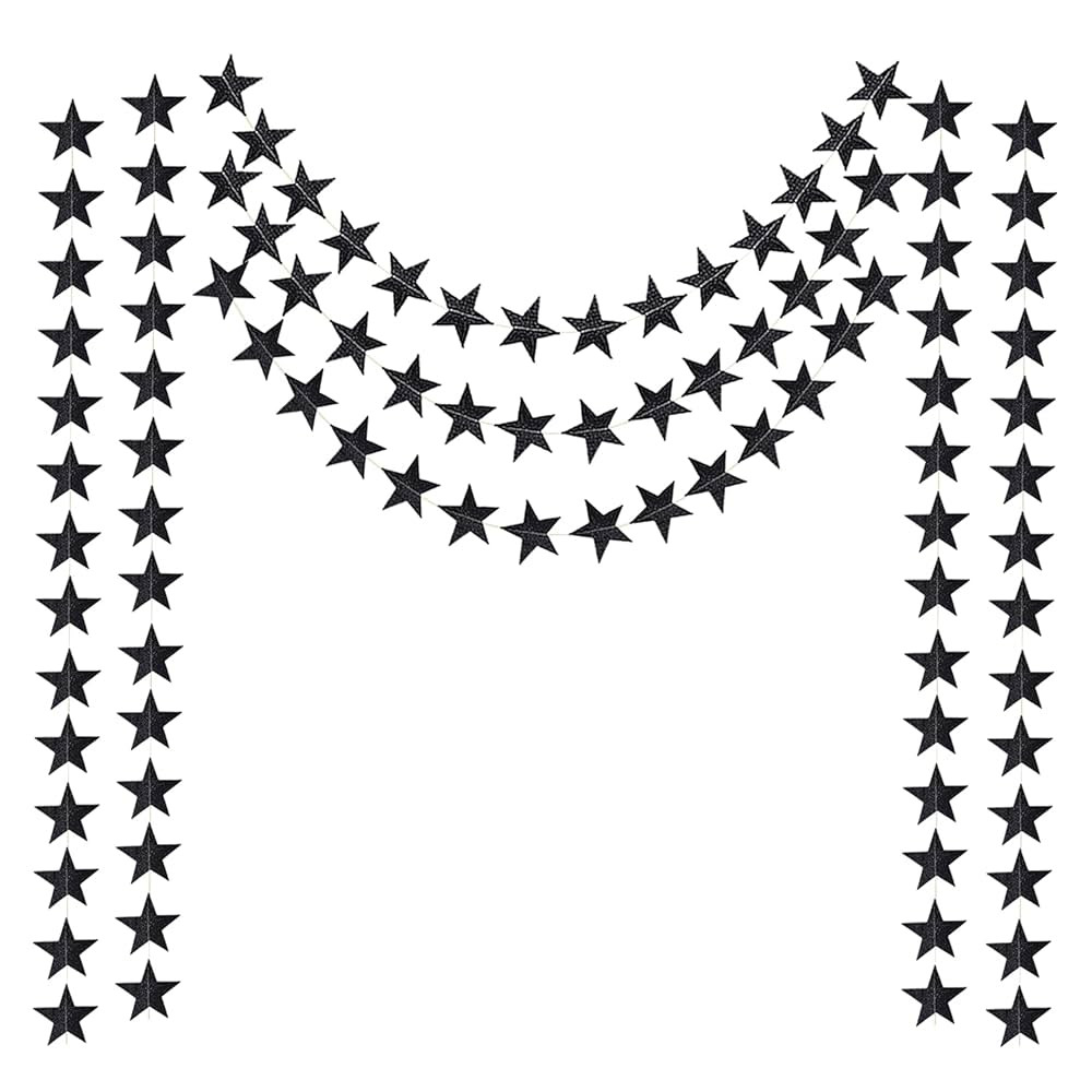 Honbay 2PCS Double Side Glitter Paper Star Garland Christmas Galaxy Banner Christmas Garland - 2.... | Amazon (US)