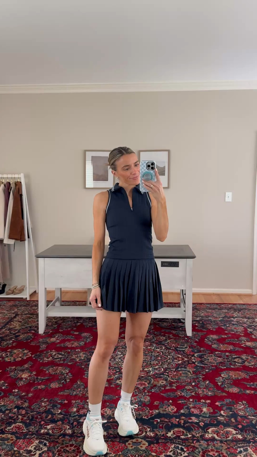 Small top 
Size 4 skirt

#LTKmomlife #LTKActive #LTKfitnessgoals