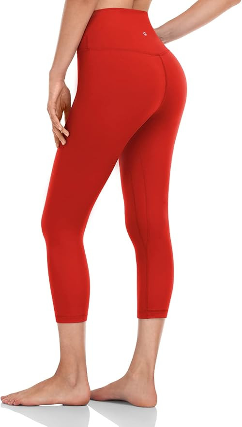 HeyNuts Essential High Waisted Yoga Capris Leggings, Tummy Control Workout Cropped Yoga Pants 19'... | Amazon (US)