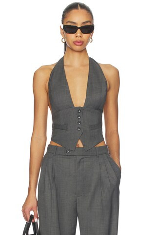 Ronny Kobo Alesis Vest in Dark Grey from Revolve.com | Revolve Clothing (Global)