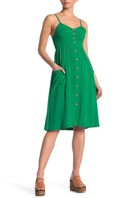 Button Front Sleeveless Midi Dress | Nordstrom Rack