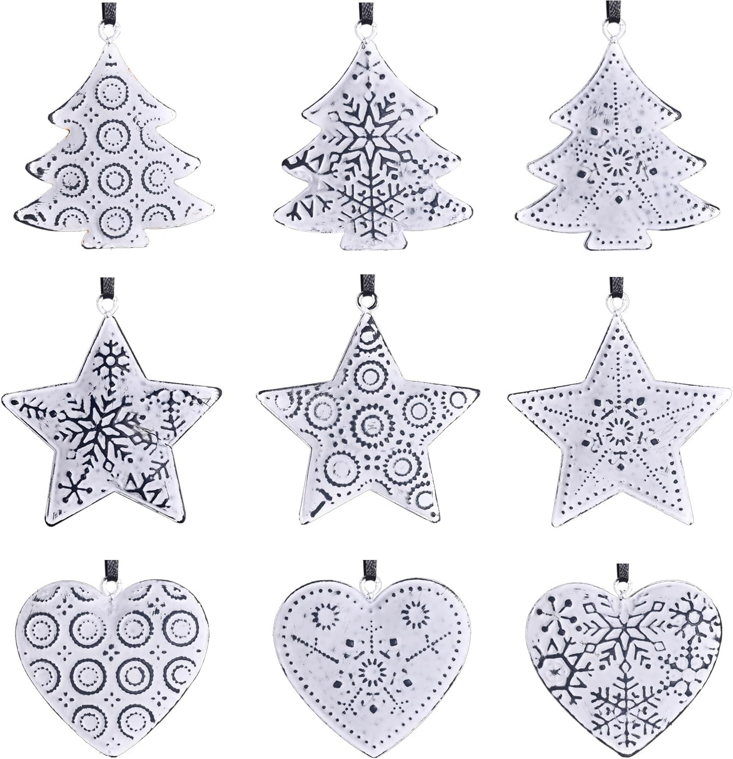 Vintage Christmas Tree Ornaments Set, 9Pcs Metalic Traditional Christmas Tree Decorations, Antiqu... | Amazon (US)