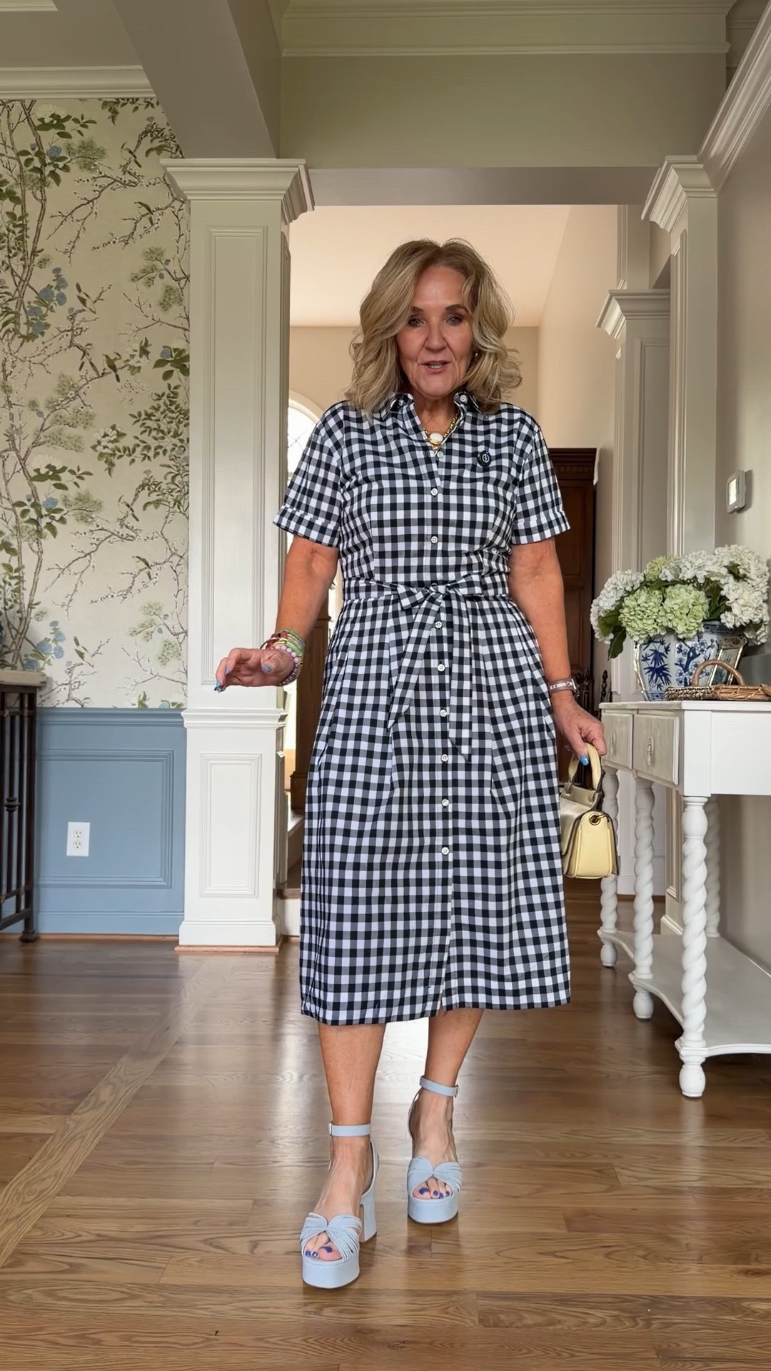 Wearing an 8 petite. Size up if inbetween 
Gingham dress summer dress
30% off my bracelets code SUMMER

#LTKSaleAlert #LTKOver40 #LTKPetite