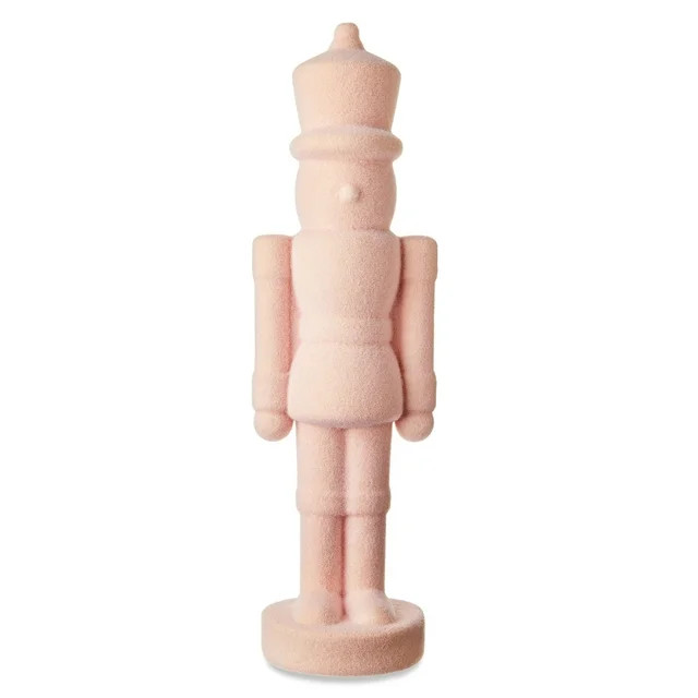 Pink Flocked Nutcracker Tabletop Decoration, 13.78 in, by Holiday Time | Walmart (US)