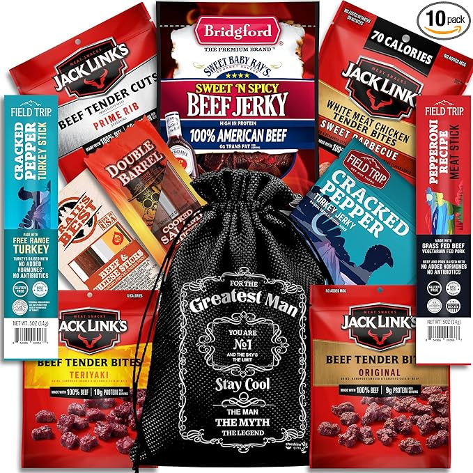 Beef Jerky Gift Baskets For Men - Dad Gifts, Birthday Gifts For Men Who Have Everything With Beef... | Amazon (US)