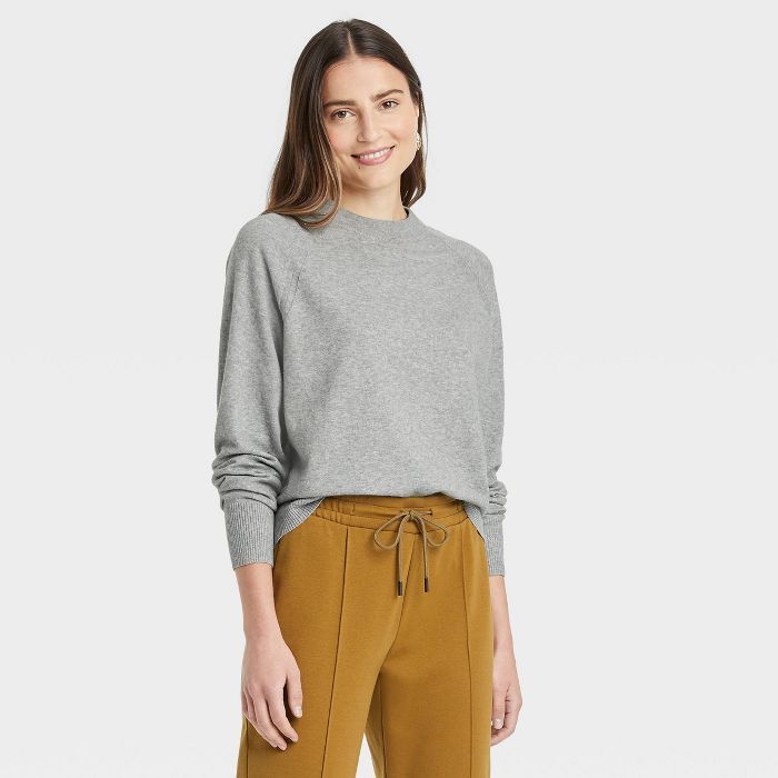 Women&#39;s Crewneck Light Weight Pullover Sweater - A New Day&#8482; Gray XS | Target